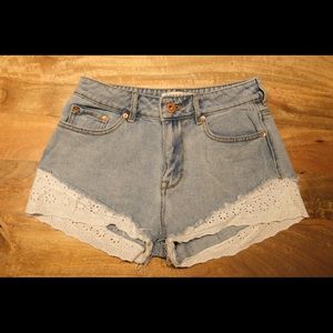 High rise jean shorts